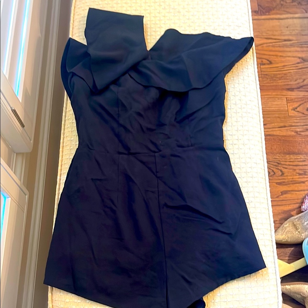 Lulus  Black Ruffle romper size xs